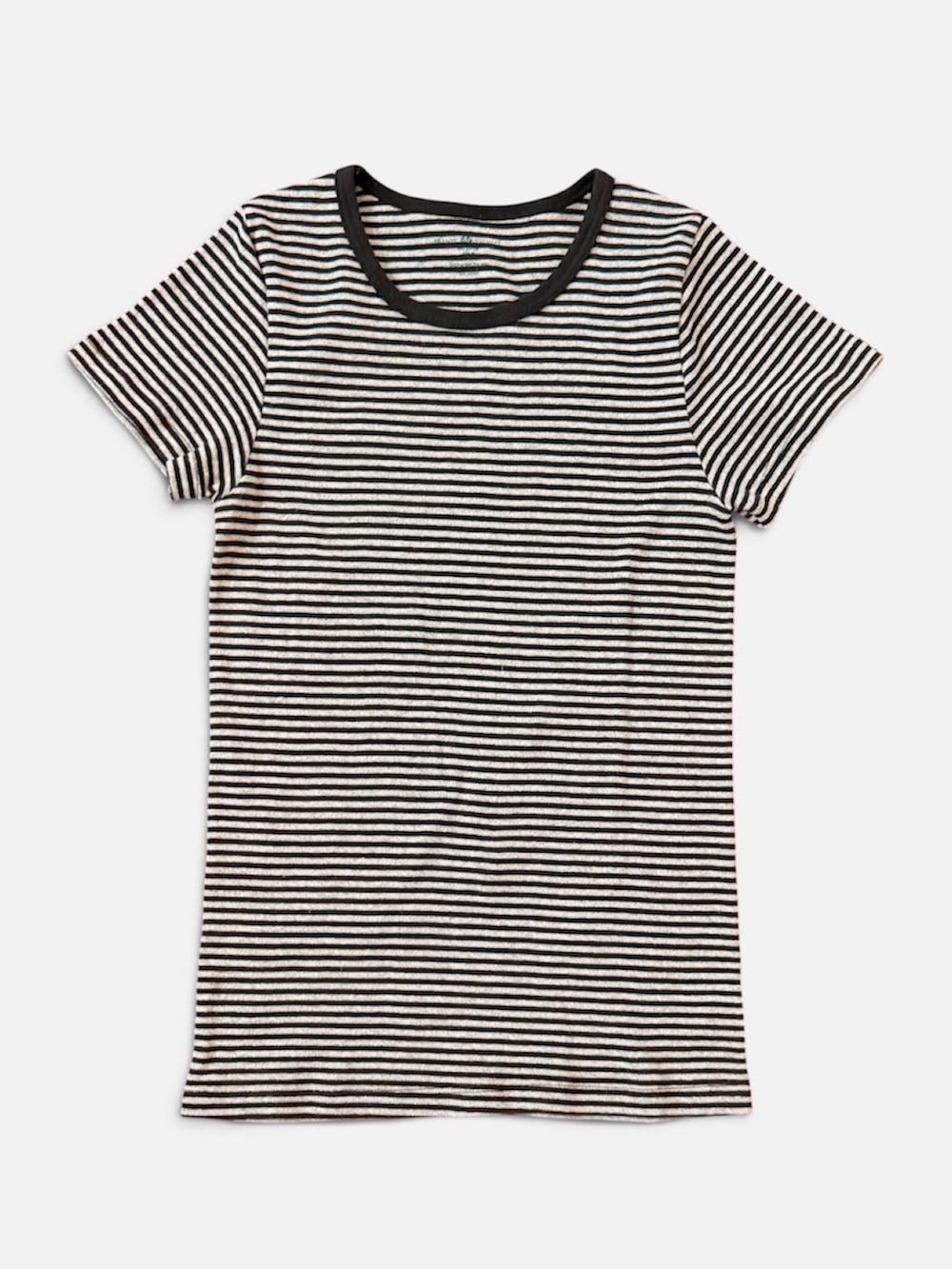 Brandy Melville Black & White Striped Ringer Tee